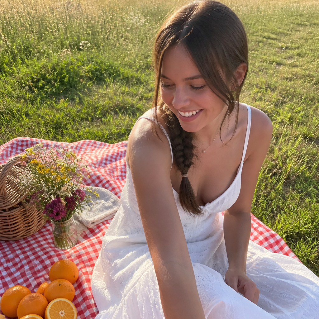 Example photo of a picnic, one of the sample images bundled with the app